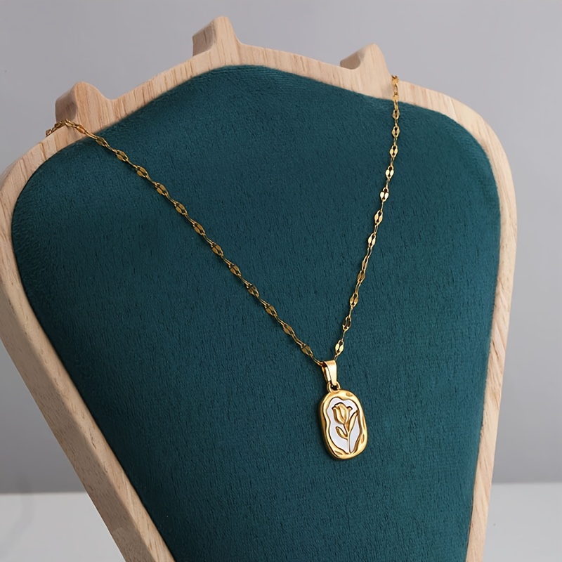 Women's Stainless Steel Rose Collarbone Chain Necklace